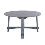 Table ronde en acajou planché bleu océan de 54 pouces