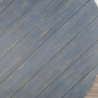 Table ronde en acajou planché bleu océan de 54 pouces