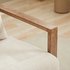 Fauteuil d'appoint pivotant à 360 degrés avec accoudoirs et piètement en bois massif