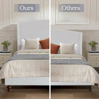 Lit plateforme capitonné à tête de lit à oreilles