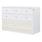 Lit escamotable Queen Size blanc avec rangements et grands tiroirs