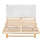 Lit escamotable Queen Size blanc avec rangements et grands tiroirs