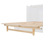 Lit escamotable Queen Size blanc avec rangements et grands tiroirs