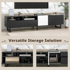 Meuble TV moderne pour téléviseur 80 pouces avec double espace de rangement - 15.00 x 70.90 x 19.70