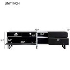 Meuble TV moderne pour téléviseur 80 pouces avec double espace de rangement - 15.00 x 70.90 x 19.70