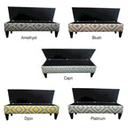 Banc de rangement capitonné à 10 boutons, style design