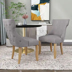 Chaise deux pièces moderne en bois capitonnée à oreilles
