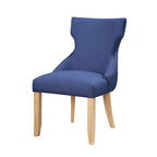 Chaise deux pièces moderne en bois capitonnée à oreilles