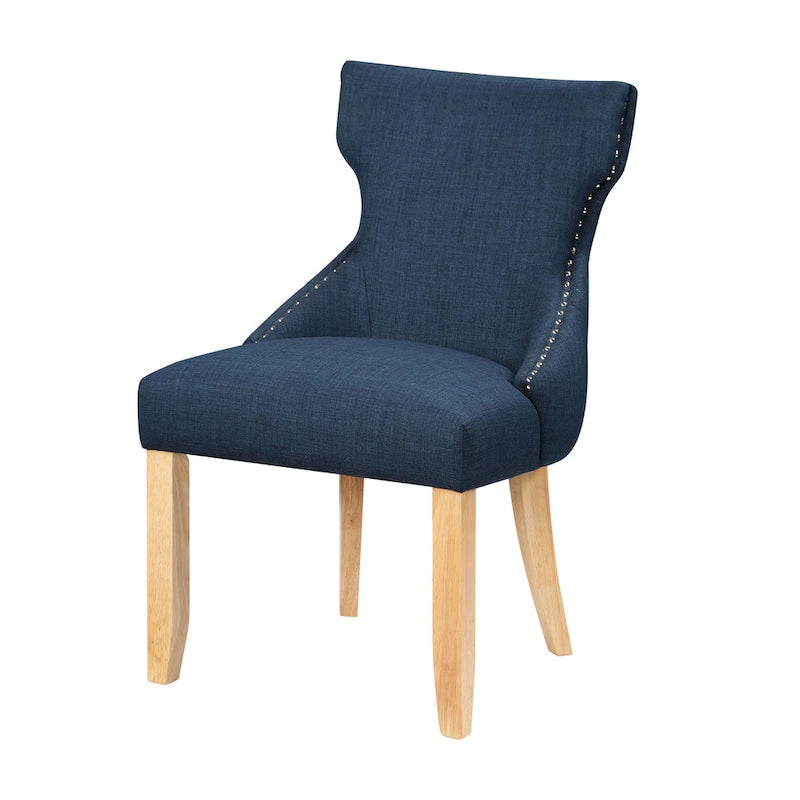 Chaise deux pièces moderne en bois capitonnée à oreilles
