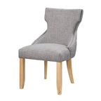 Chaise deux pièces moderne en bois capitonnée à oreilles