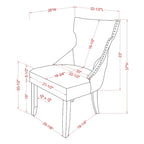 Chaise deux pièces moderne en bois capitonnée à oreilles