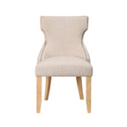 Chaise deux pièces moderne en bois capitonnée à oreilles