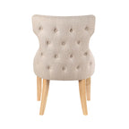 Chaise deux pièces moderne en bois capitonnée à oreilles