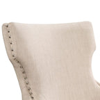 Chaise deux pièces moderne en bois capitonnée à oreilles