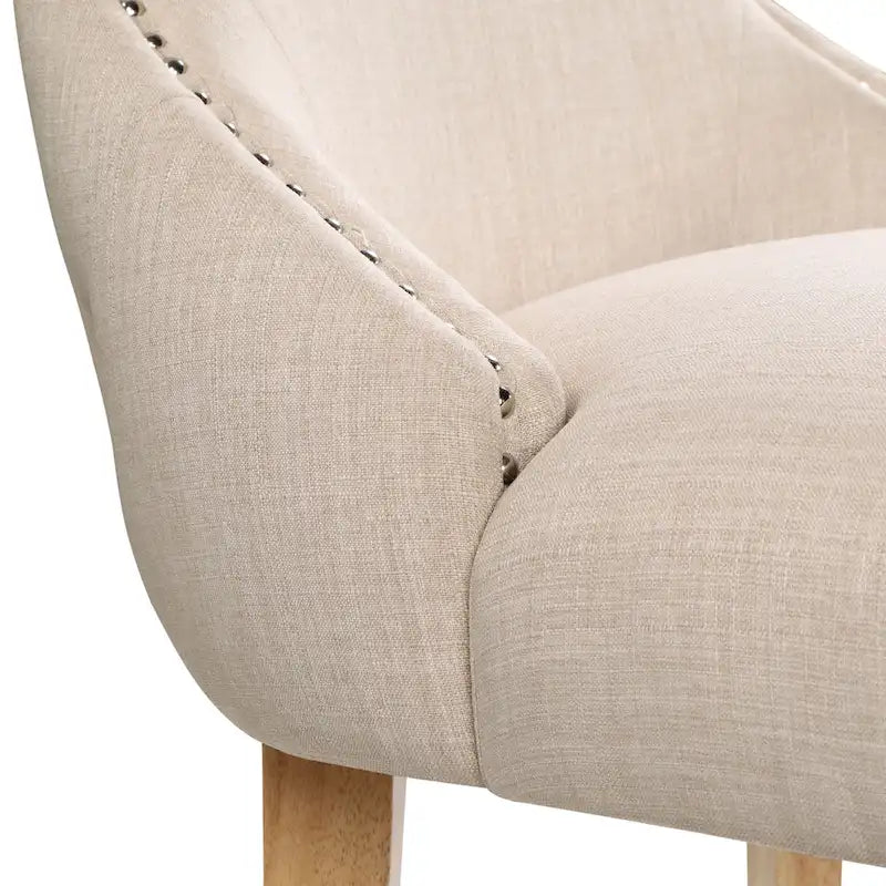 Chaise deux pièces moderne en bois capitonnée à oreilles