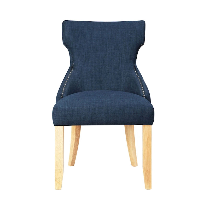 Chaise deux pièces moderne en bois capitonnée à oreilles