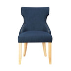 Chaise deux pièces moderne en bois capitonnée à oreilles