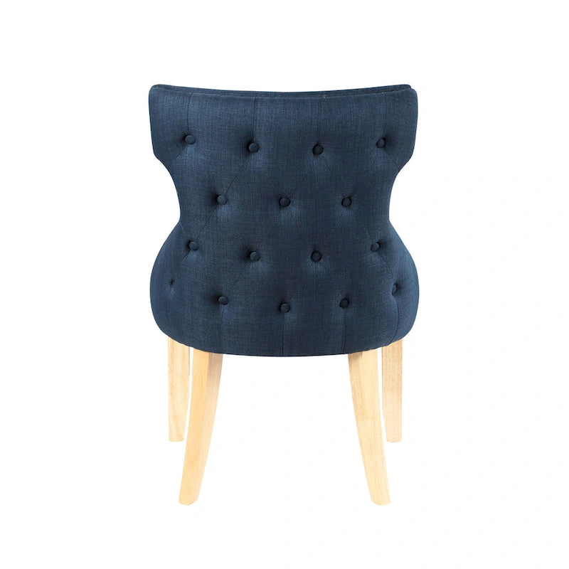Chaise deux pièces moderne en bois capitonnée à oreilles