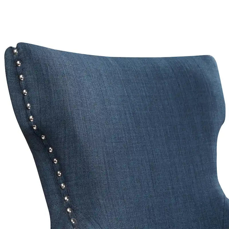 Chaise deux pièces moderne en bois capitonnée à oreilles