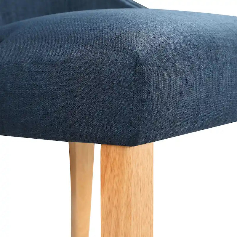 Chaise deux pièces moderne en bois capitonnée à oreilles