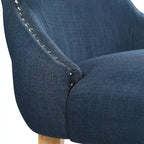 Chaise deux pièces moderne en bois capitonnée à oreilles