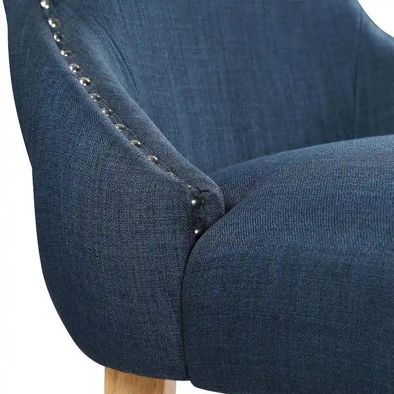 Chaise deux pièces moderne en bois capitonnée à oreilles
