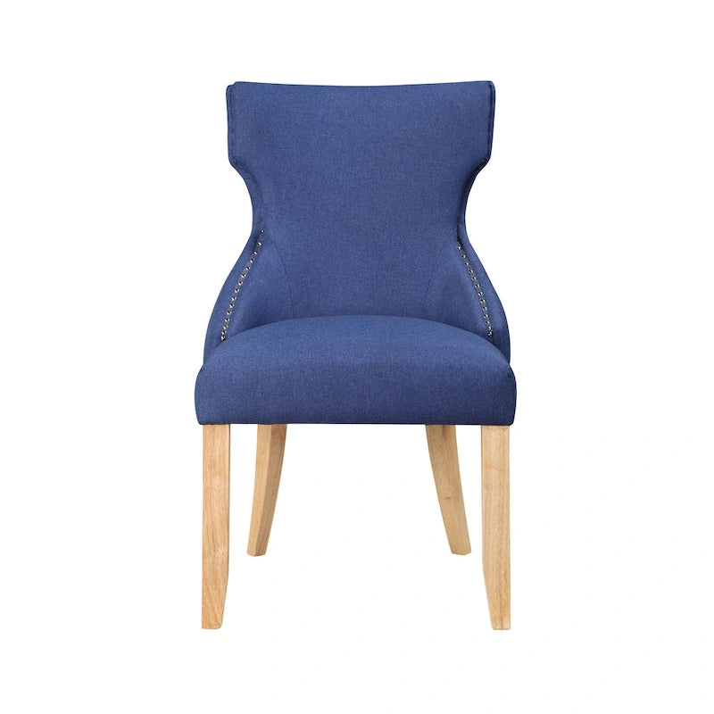 Chaise deux pièces moderne en bois capitonnée à oreilles