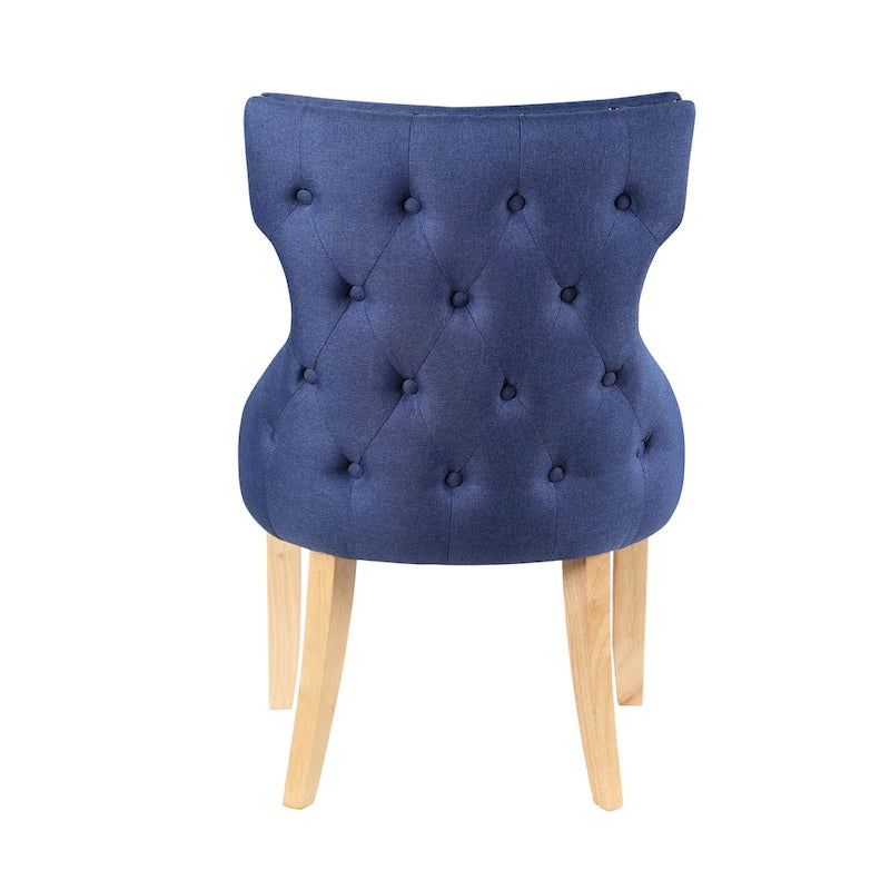 Chaise deux pièces moderne en bois capitonnée à oreilles