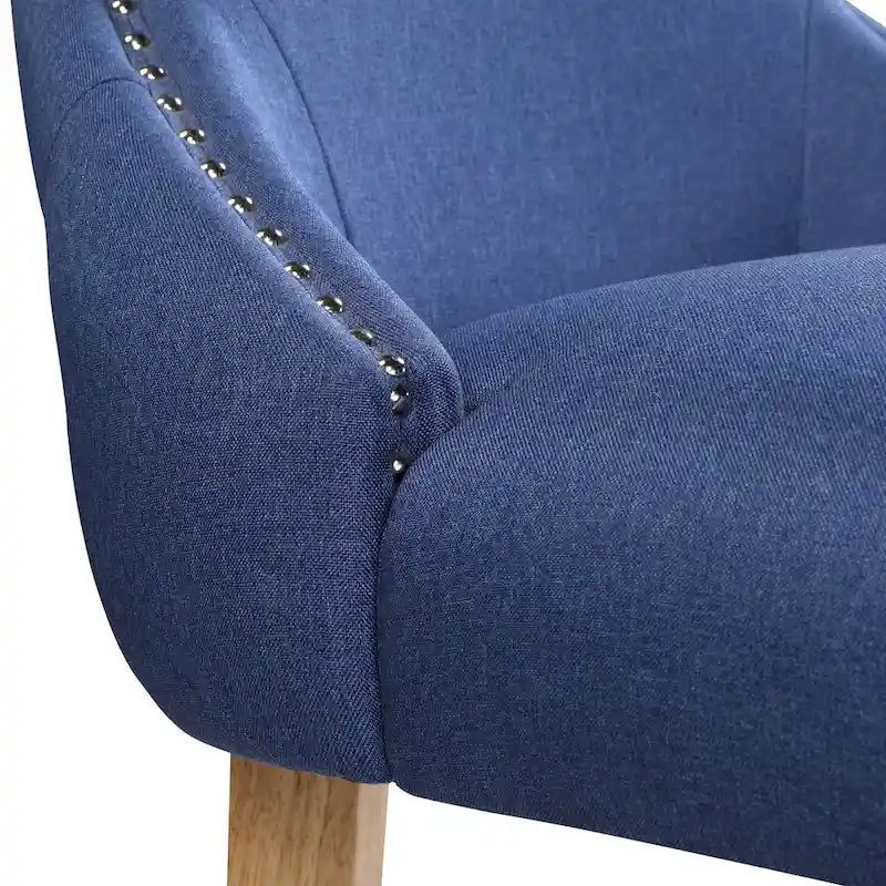 Chaise deux pièces moderne en bois capitonnée à oreilles