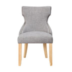 Chaise deux pièces moderne en bois capitonnée à oreilles