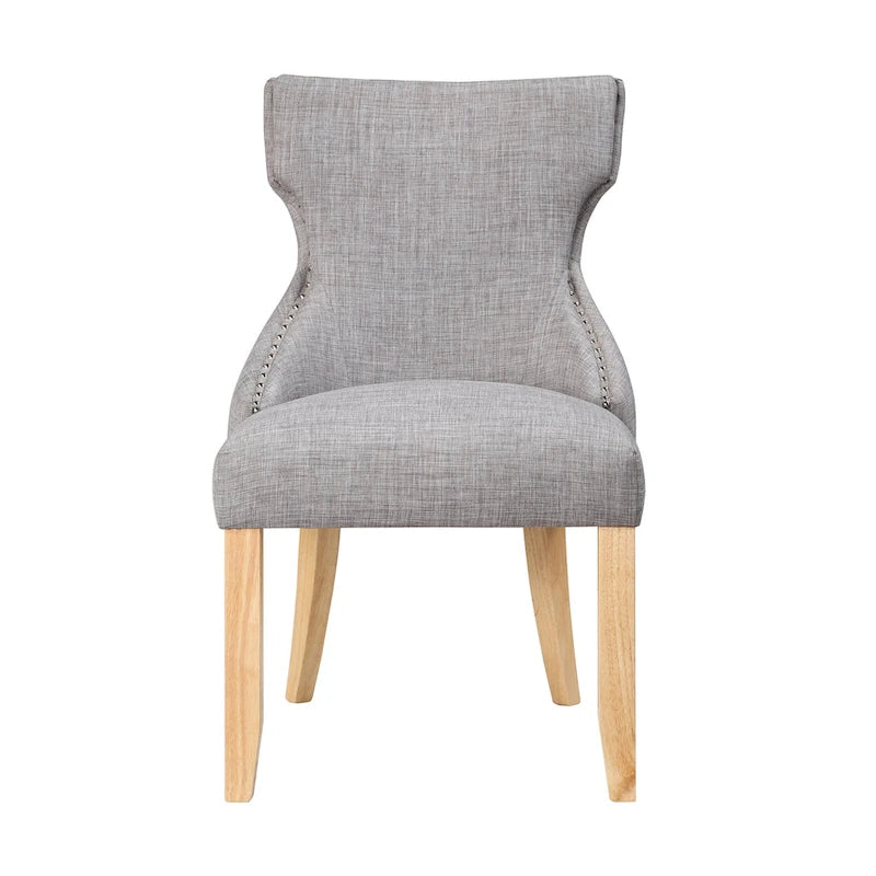 Chaise deux pièces moderne en bois capitonnée à oreilles