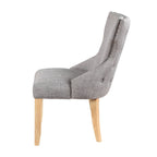Chaise deux pièces moderne en bois capitonnée à oreilles