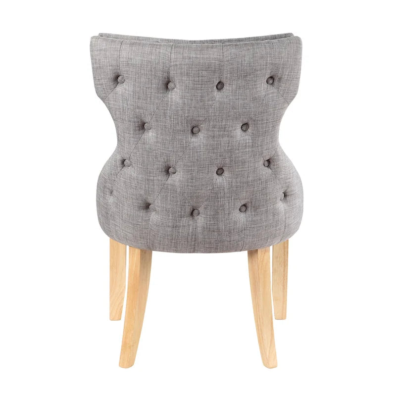 Chaise deux pièces moderne en bois capitonnée à oreilles