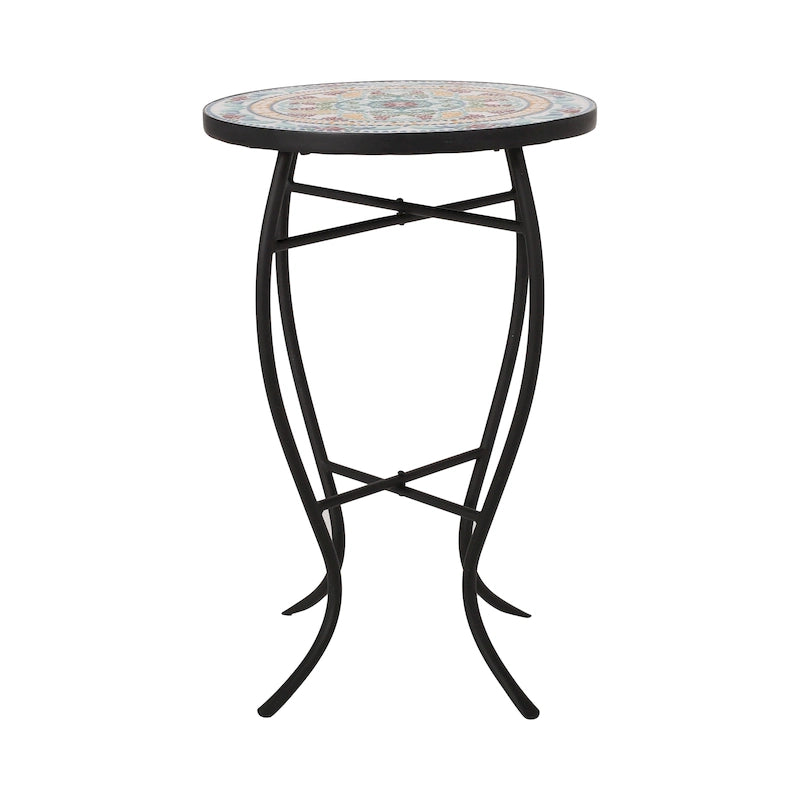 Table d'appoint d'intérieur, plateau carrelé