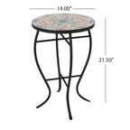 Table d'appoint d'intérieur, plateau carrelé