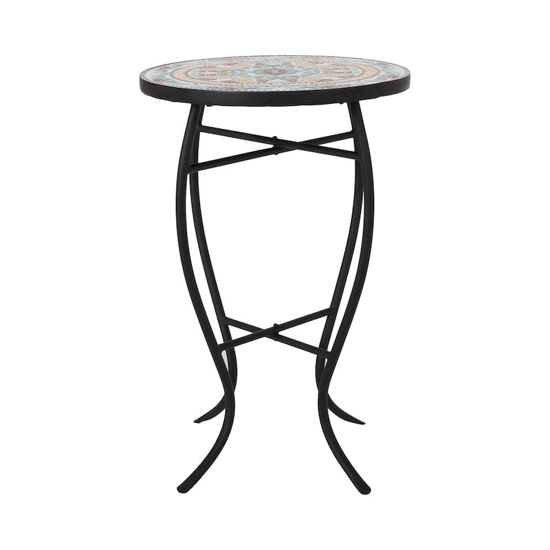 Table d'appoint d'intérieur, plateau carrelé