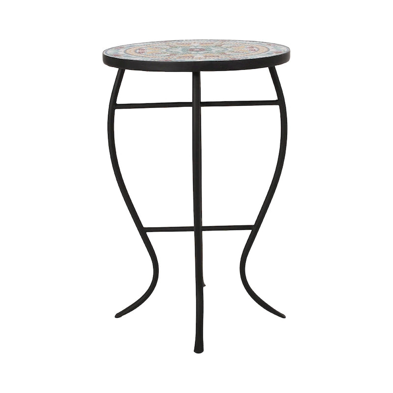 Table d'appoint d'intérieur, plateau carrelé