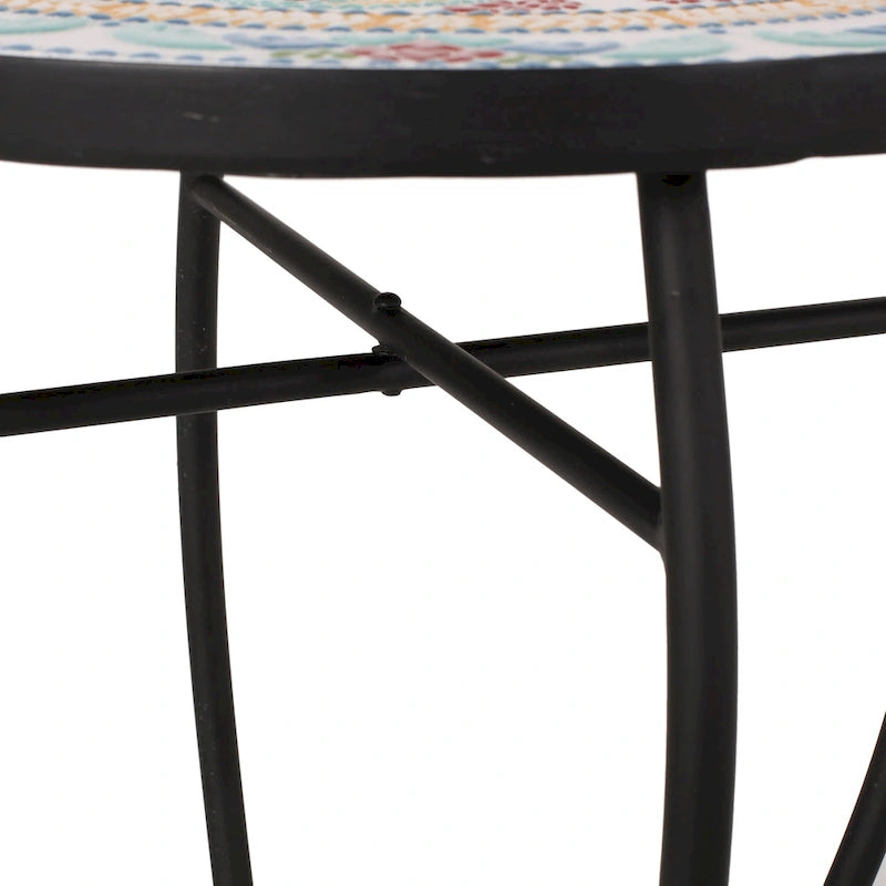 Table d'appoint d'intérieur, plateau carrelé