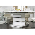 Table à manger extensible en bois blanc de 78 pouces
