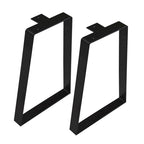 Lot de 2 pieds de table métalliques trapézoïdaux en fer plat pour meubles - 17x28x39 cm