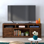 Meuble TV console de 72 pouces pour téléviseurs jusqu'à 85 pouces, aucun assemblage requis, finition Whiskey