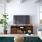 Meuble TV console de 72 pouces pour téléviseurs jusqu'à 85 pouces, aucun assemblage requis, finition Whiskey