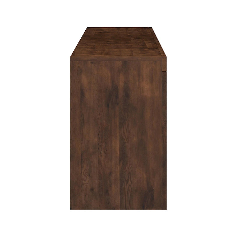 Meuble TV console de 72 pouces pour téléviseurs jusqu'à 85 pouces, aucun assemblage requis, finition Whiskey