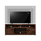 Meuble TV console de 72 pouces pour téléviseurs jusqu'à 85 pouces, aucun assemblage requis, finition Whiskey