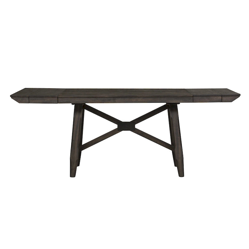 Ensemble table de bar Double Bridge, châtaignier foncé