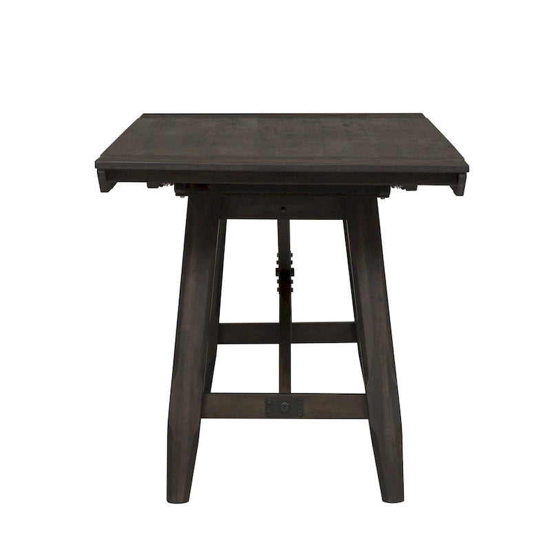 Ensemble table de bar Double Bridge, châtaignier foncé