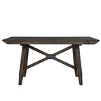 Ensemble table de bar Double Bridge, châtaignier foncé