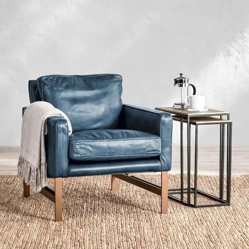 Fauteuil club classique en cuir
