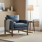 Fauteuil club classique en cuir