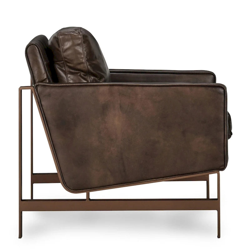 Fauteuil club classique en cuir